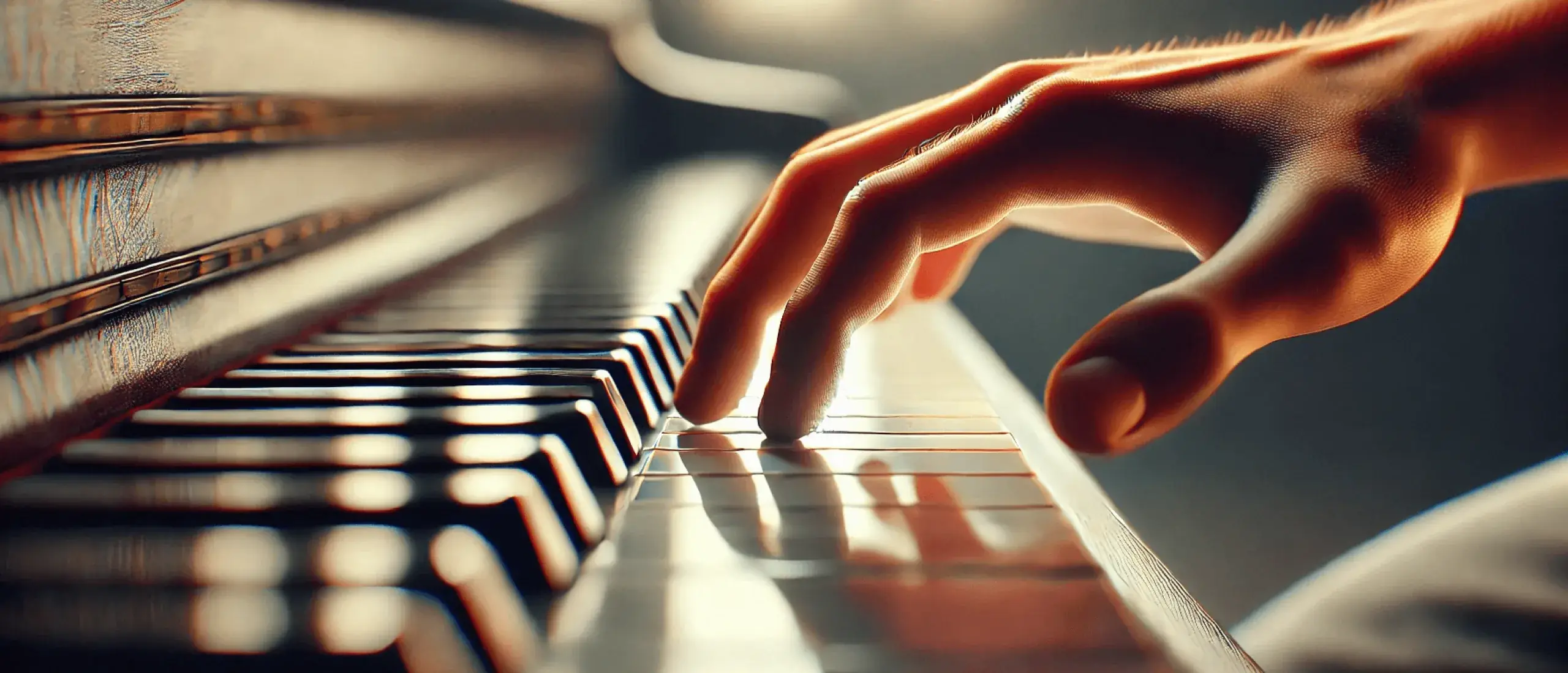 Dalle 2024 08 01 17 02 22 a photo realistic image of a hand playing a piano the scene is focused on the hand and the piano keys capturing the intricate details of the hands