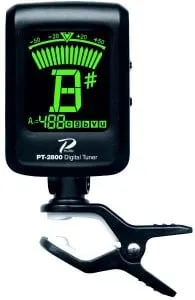 Gitaar stemmen met clip on tuner