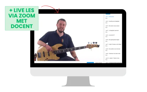 live basgitaar les via zoom